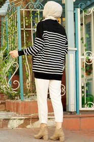 Black Hijab Knitwear Cardigan 2684S - Thumbnail