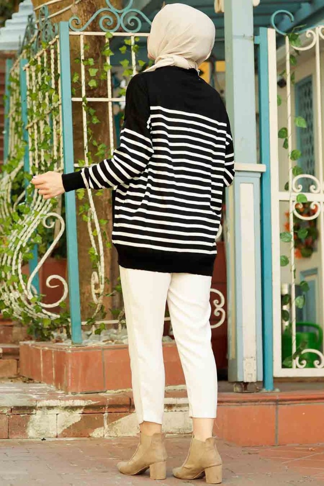 Black Hijab Knitwear Cardigan 2684S - 3