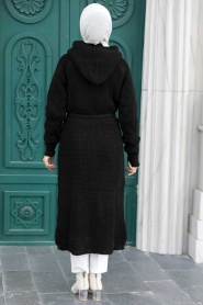 Black Hijab Knitwear Cardigan 70170S - Thumbnail