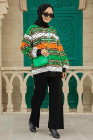 Black Hijab Knitwear Double Suit 4063Y - Thumbnail