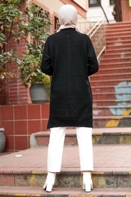 Black Hijab Knitwear Tunic 18441S - Thumbnail