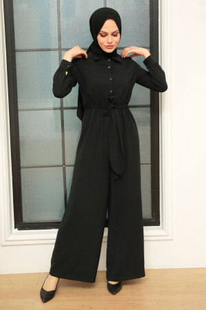 Black Hijab Overalls 5703S - 1