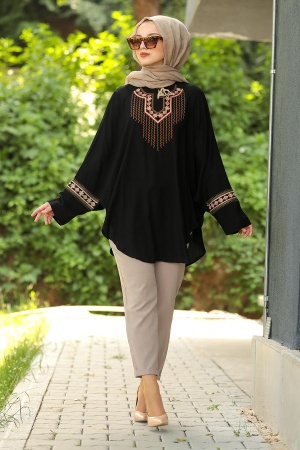 Black Hijab Poncho 236S - 1