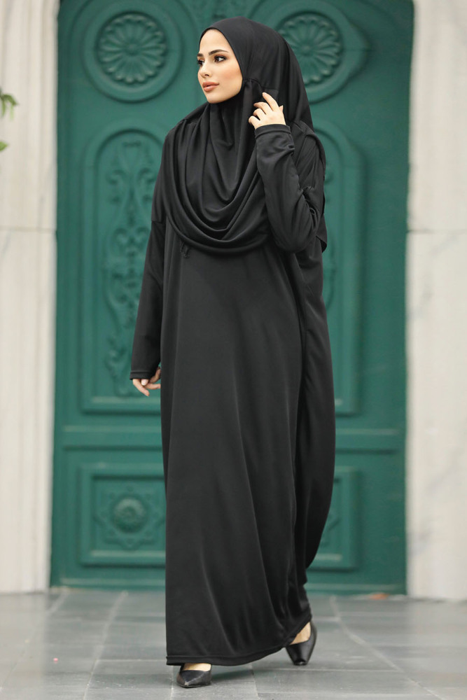 Black Hijab Prayer Dress 18301S - 1