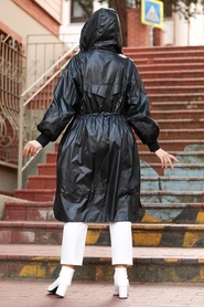 Black Hijab Raincoat 12840S - Thumbnail