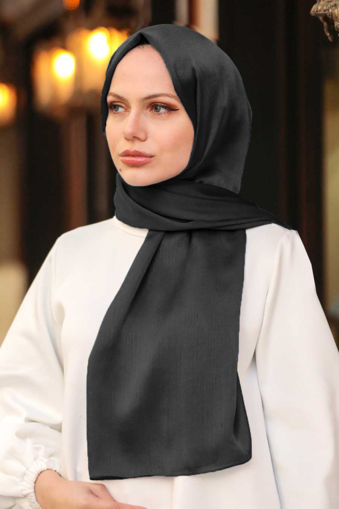 Black Hijab Shawl 4990S - 1