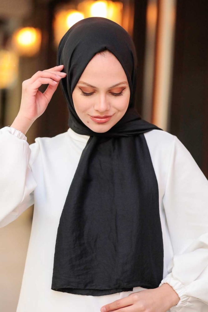 Black Hijab Shawl 5099S - 3