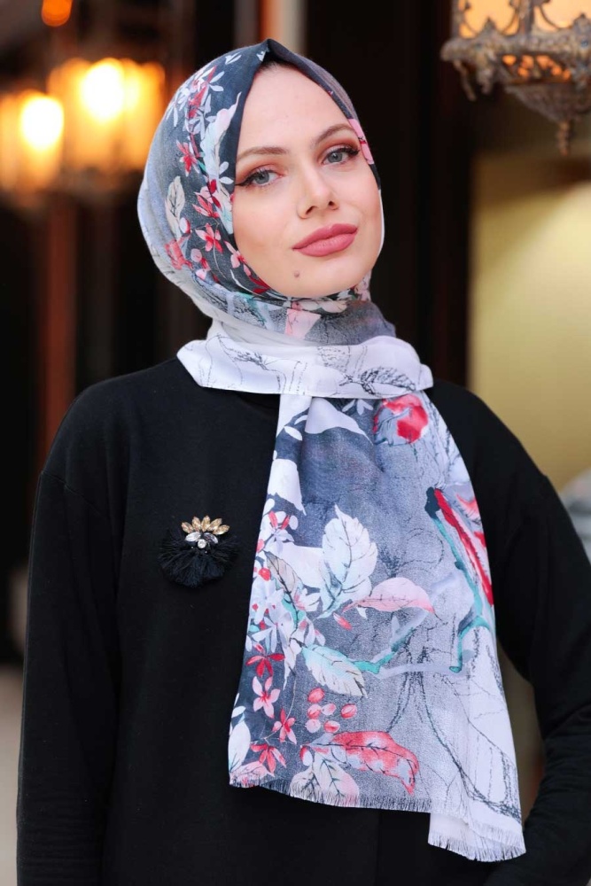 Black Hijab Shawl 52051S - 1