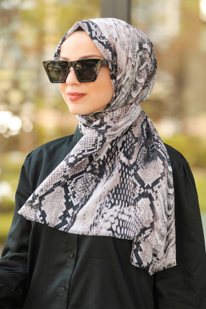 Black Hijab Shawl 7537S - 1
