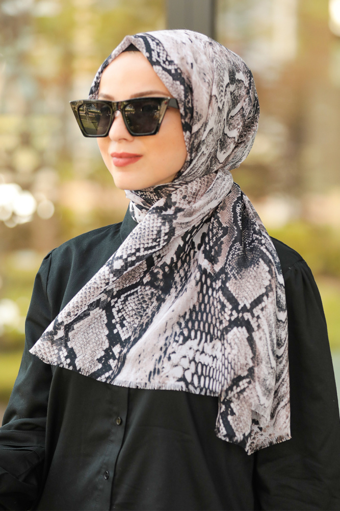 Black Hijab Shawl 7537S - 1