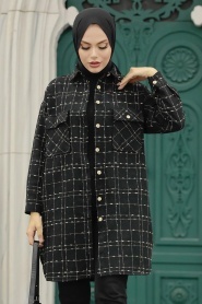 Black Hijab Shirt 12715S - Thumbnail