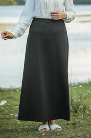 Black Hijab Skirts 5937S - Thumbnail