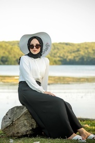 Black Hijab Skirts 5937S - Thumbnail