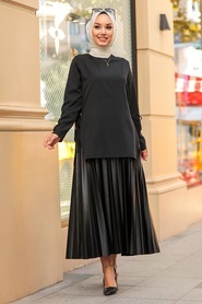 Black Hijab Suit 1298S - Thumbnail