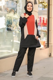 Black Hijab Suit 13023S - Thumbnail