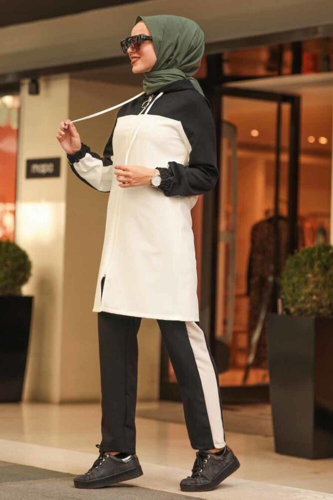 Black Hijab Suit Dress 10140S - 1