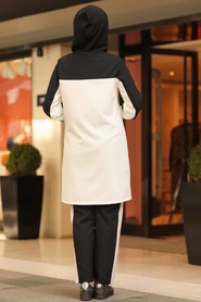 Black Hijab Suit Dress 10140S - Thumbnail
