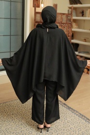 Black Hijab Suit Dress 10462S - Thumbnail