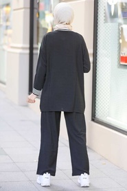 Black Hijab Suit Dress 1165S - Thumbnail