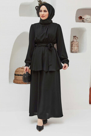 Black Hijab Suit Dress 15090S - 1