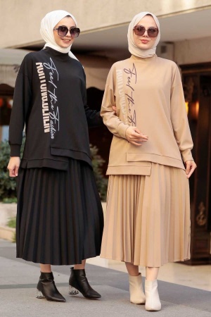 Black Hijab Suit Dress 19239S - 4