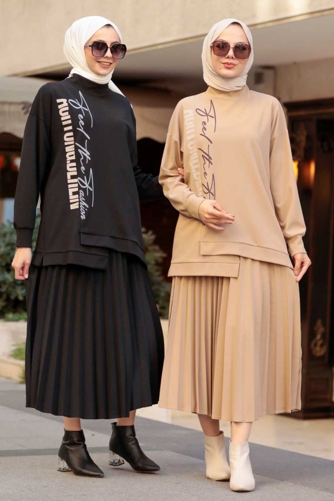 Black Hijab Suit Dress 19239S - 4