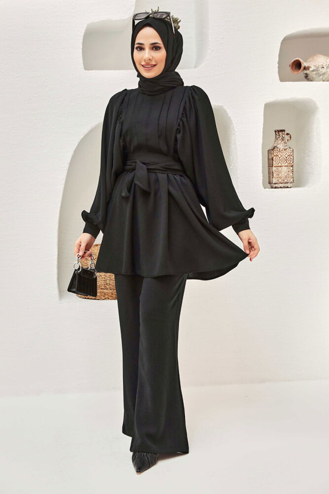Black Hijab Suit Dress 20071S - 2