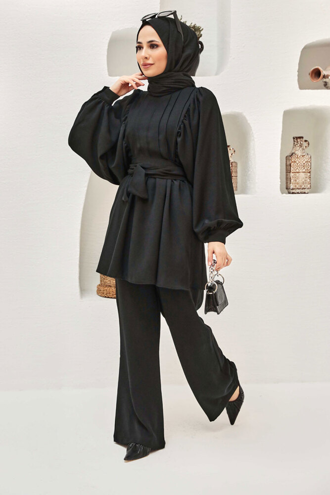Black Hijab Suit Dress 20071S - 1