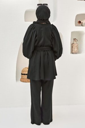 Black Hijab Suit Dress 20071S - 4