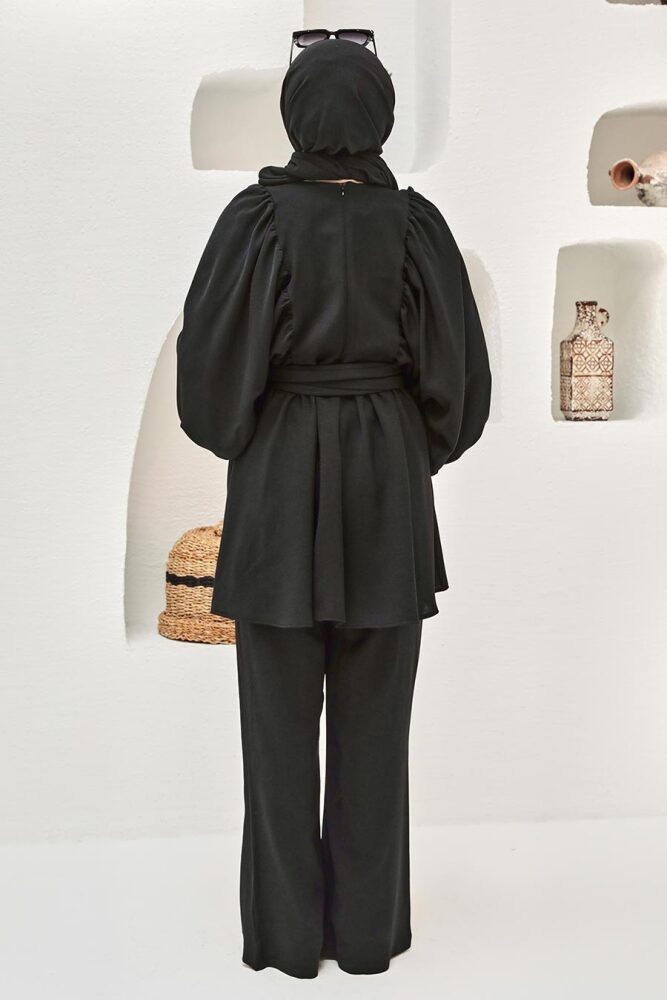 Black Hijab Suit Dress 20071S - 4