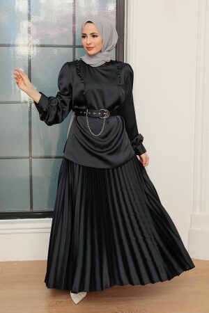 Black Hijab Suit Dress 34621S - 1