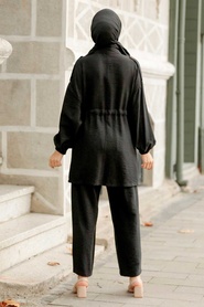 Black Hijab Suit Dress 51920S - Thumbnail
