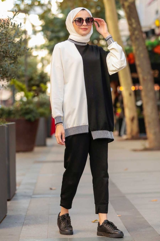 Black Hijab Suit Dress 579S - 1