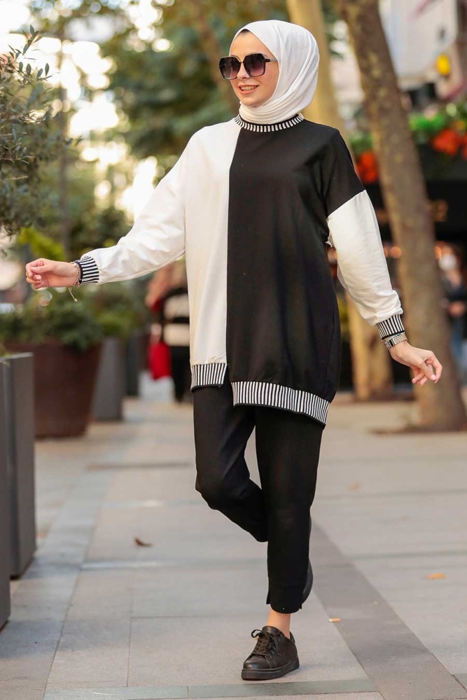 Black Hijab Suit Dress 579S - 2