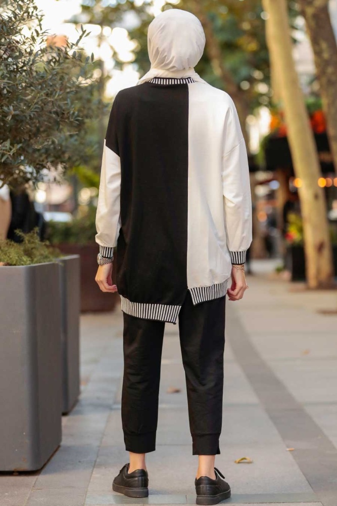 Black Hijab Suit Dress 579S - 6