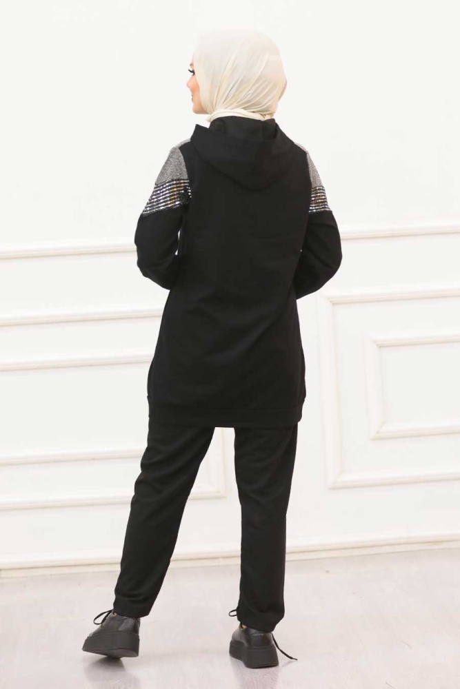 Black Hijab Suit Dress 6500S - 2
