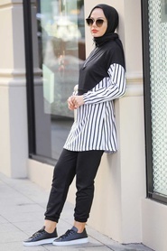 Black Hijab Suit Dress 6920S - Thumbnail