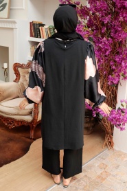 Black Hijab Suit Dress 7682S - Thumbnail