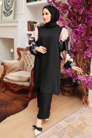 Black Hijab Suit Dress 7682S - Thumbnail