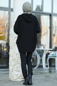 Black Hijab Sweatshirt 3256S - Thumbnail