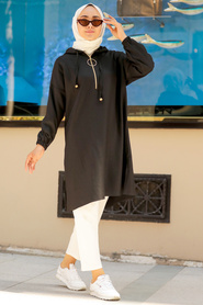 Black Hijab Sweatshirt & Tunic 492S - Thumbnail