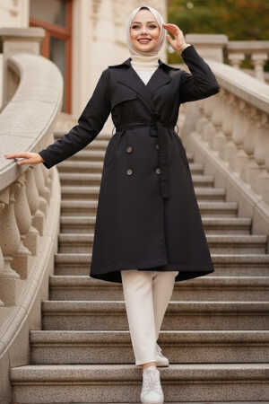 Black Hijab Trenchcoat 263S - 1