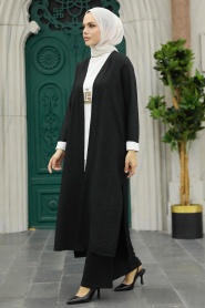 Black Hijab Triple Suit 5223S - Thumbnail