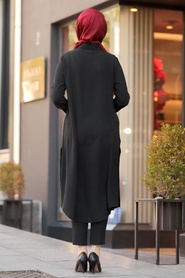 Black Hijab Tunic 10047S - Thumbnail