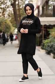Black Hijab Tunic 10090S - Thumbnail