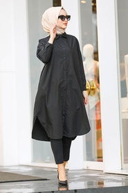 Black Hijab Tunic 1021S - Thumbnail