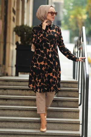 Black Hijab Tunic 1152S - 1
