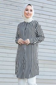 Black Hijab Tunic 11530S - Thumbnail