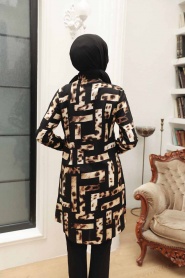 Black Hijab Tunic 11542S - Thumbnail