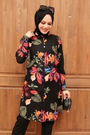 Black Hijab Tunic 11545S - Thumbnail